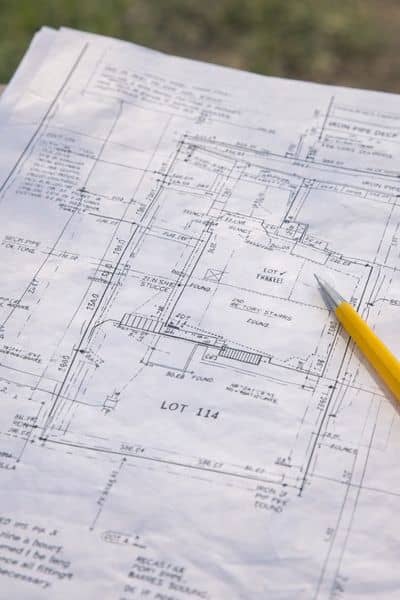 Detailed survey plan showing property boundaries and measurements that affect land survey cost before building