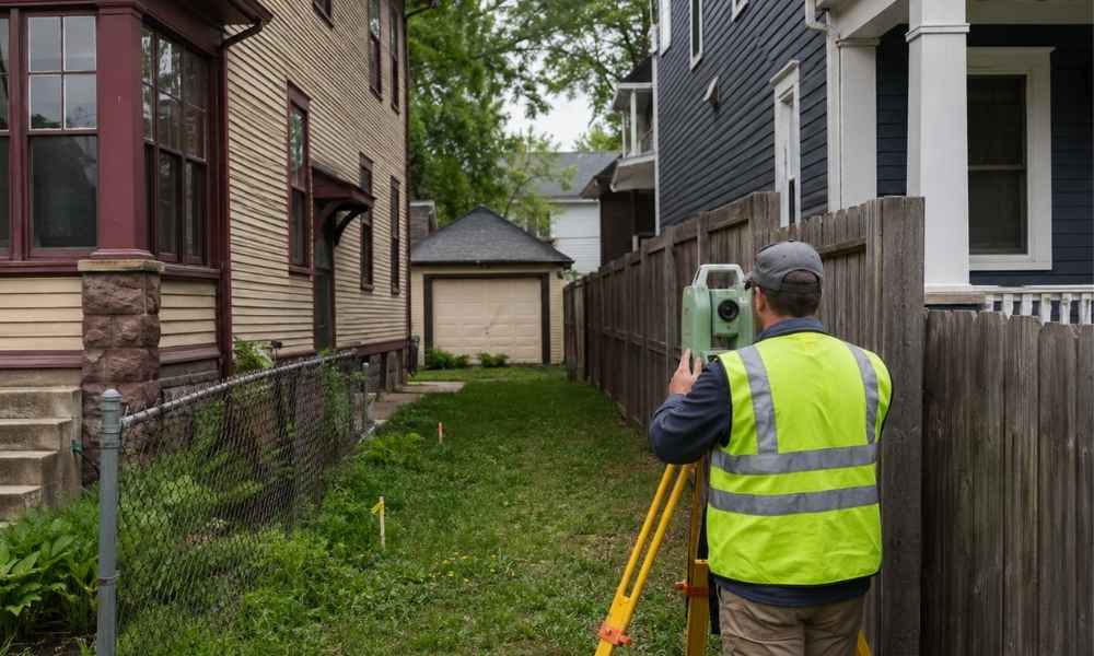 Minneapolis narrow lot property survey - ALTA SURVEY Minneapolis Land surveyor measuring a narrow residential lot in minneapolis minnesota